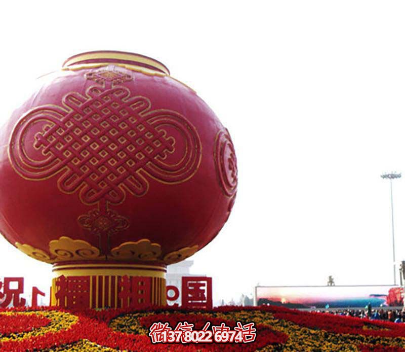 不銹鋼彩繪中國結燈籠擺放雕塑 不銹鋼彩繪中國結燈籠擺放雕塑