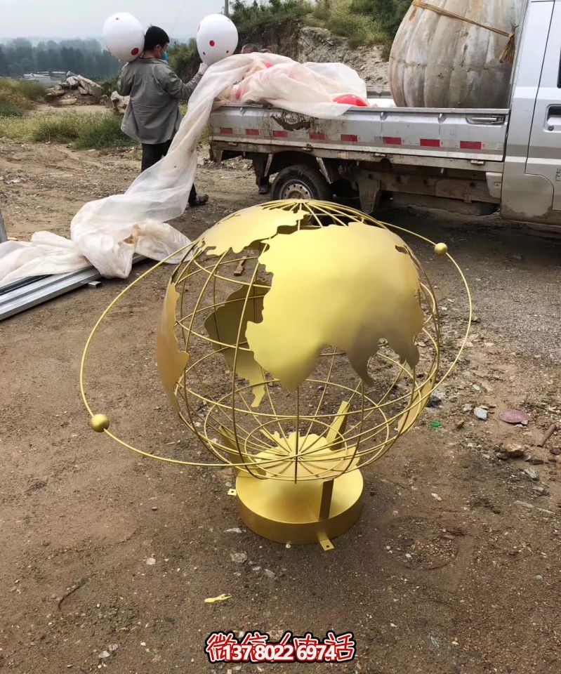 不銹鋼抽象雕塑地球儀 不銹鋼抽象雕塑地球儀