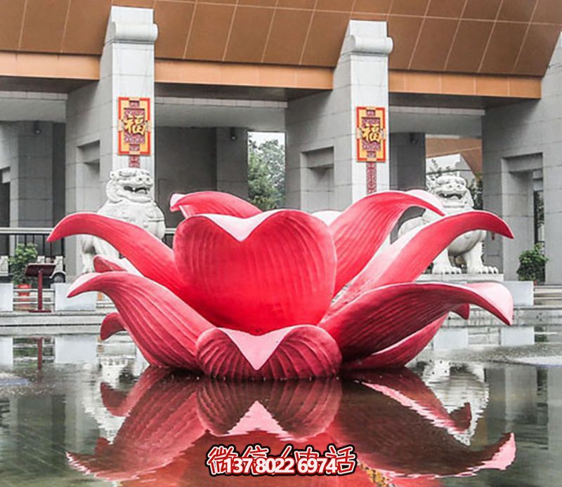 藝術(shù)型不銹鋼彩繪荷花雕塑 藝術(shù)型不銹鋼彩繪荷花雕塑