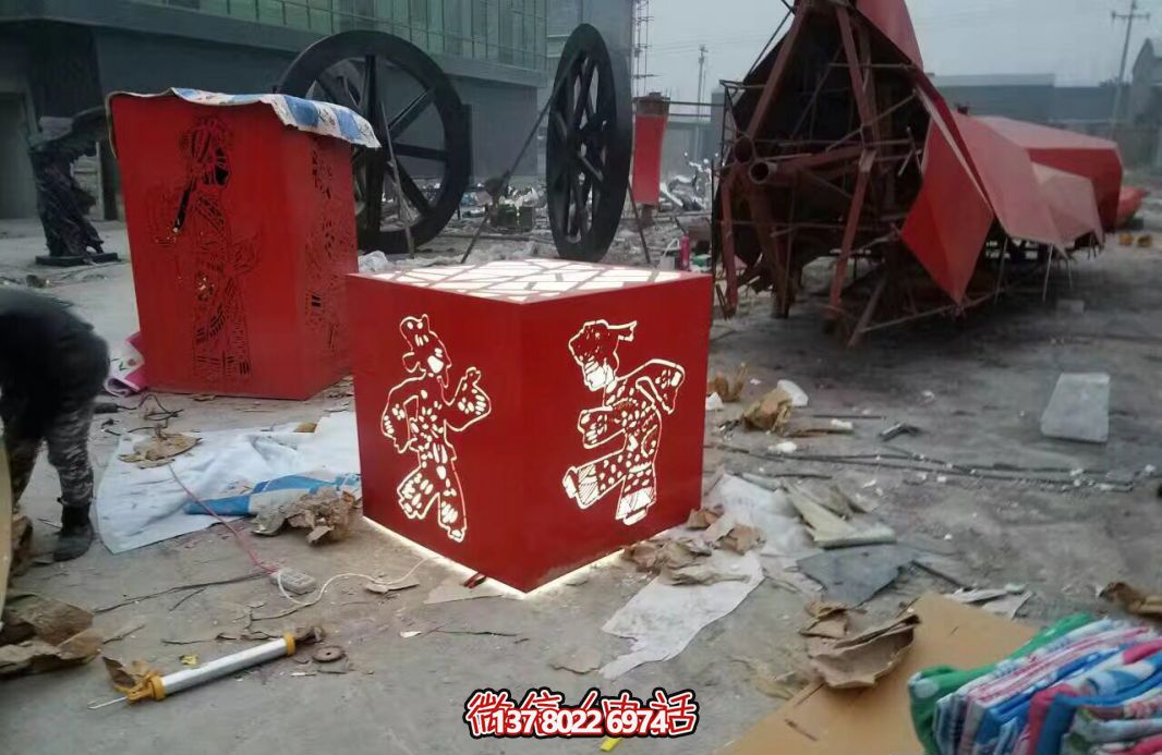 公園不銹鋼雕塑皮影戲 公園不銹鋼雕塑皮影戲