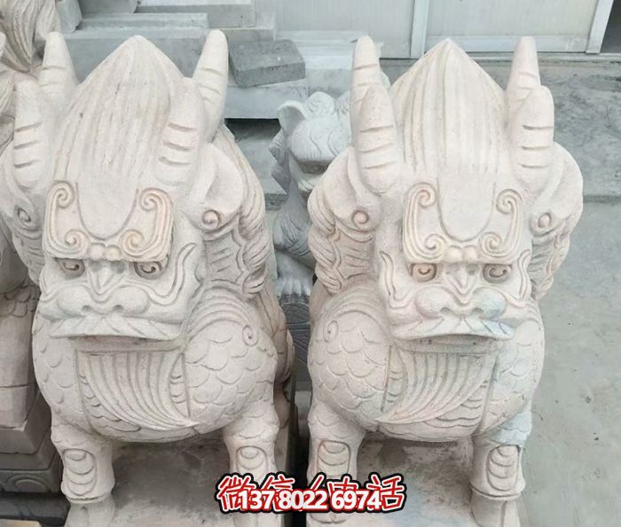 景區精美黃蠟石雕神麒麟雕塑 景區精美黃蠟石雕神麒麟雕塑