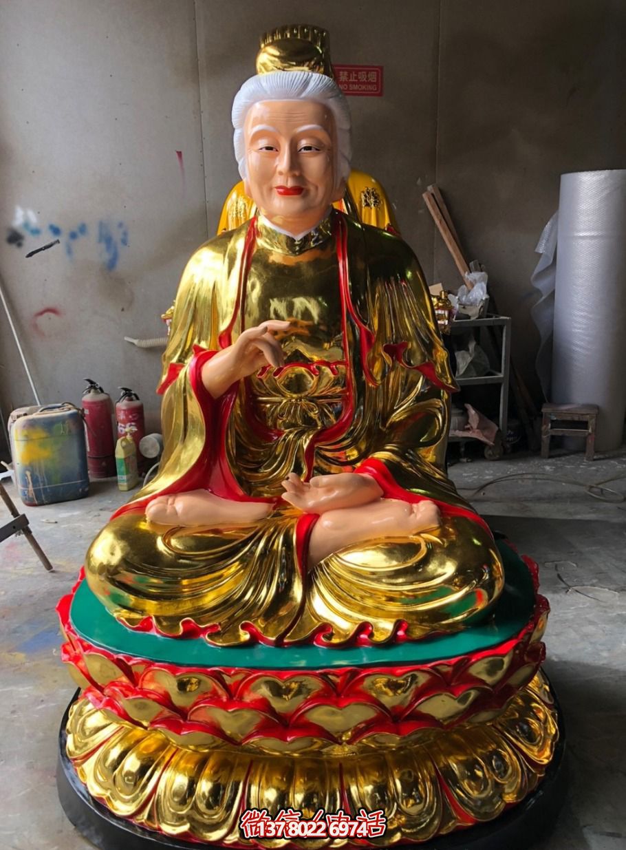 雕塑貼金不銹鋼太極老母寺廟像 雕塑貼金不銹鋼太極老母寺廟像