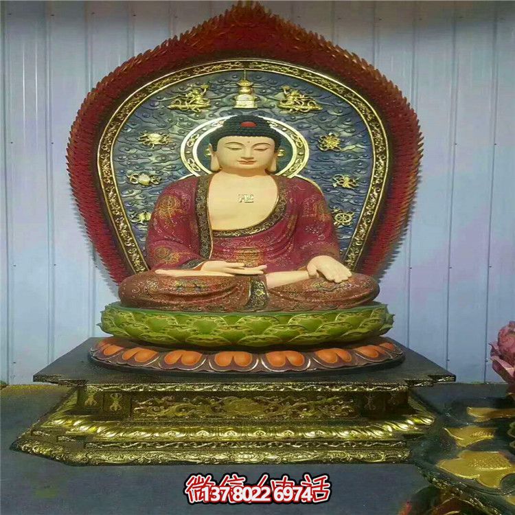 玻璃鋼彩繪大型神佛三寶佛雕塑 玻璃鋼彩繪大型神佛三寶佛雕塑