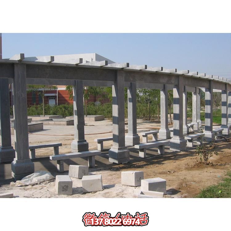 石材長(zhǎng)廊，為大型園林戶外空間帶來(lái)精致的石雕裝飾