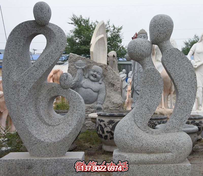 花崗巖雕塑母子親吻園林創意抽象裝飾 花崗巖雕塑母子親吻園林創意抽象裝飾