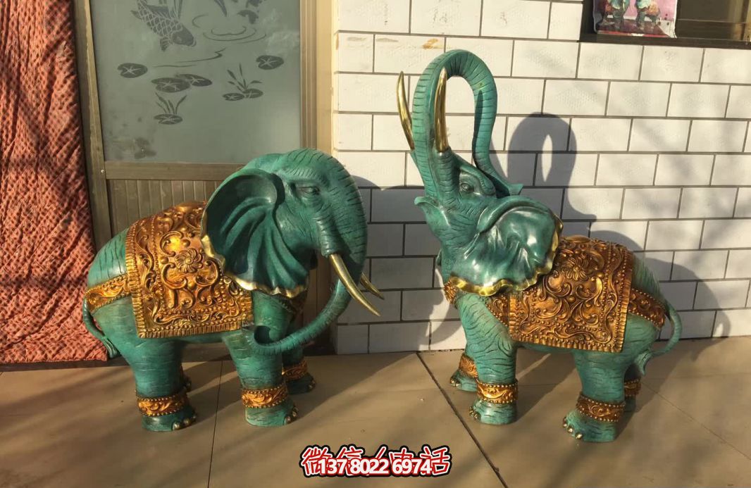 玻璃鋼大象彩繪雕塑，裝點室內創意庭院