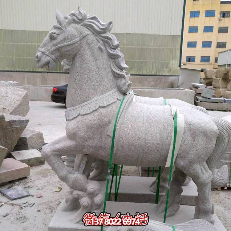 主題砂巖雕刻馬擺件，點(diǎn)綴園林廣場(chǎng)美景