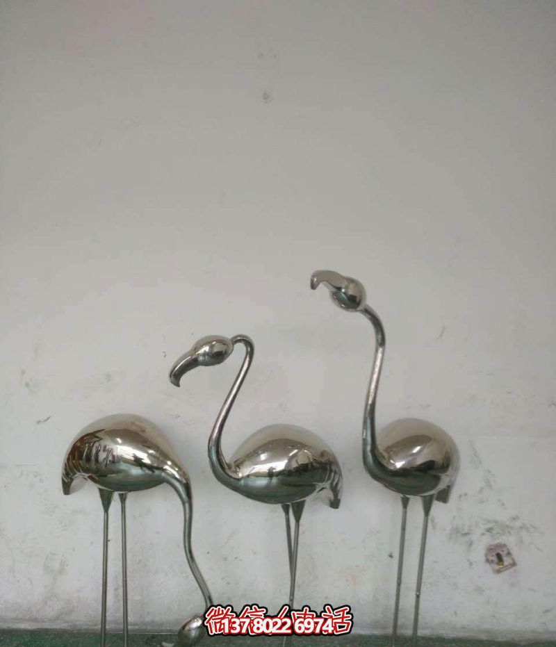 不銹鋼火烈鳥雕塑,拋光精美 不銹鋼火烈鳥雕塑,拋光精美