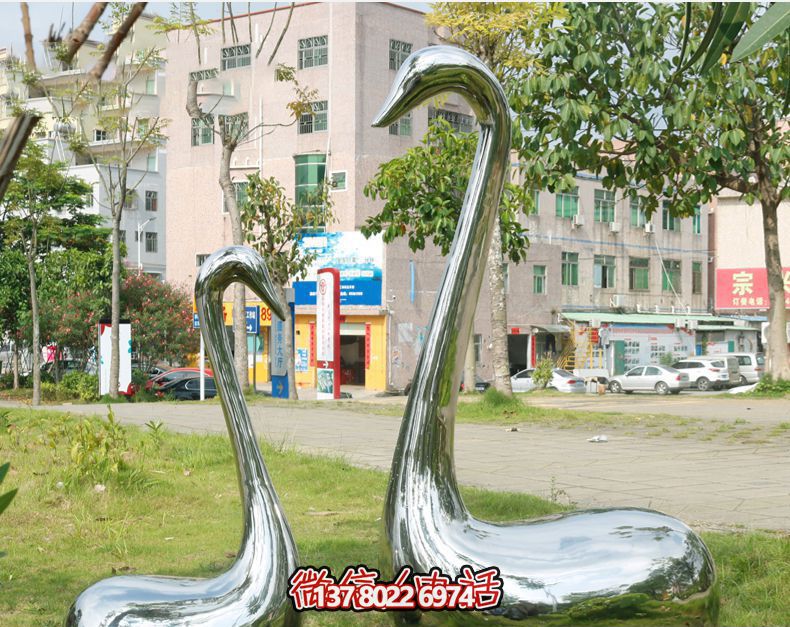 不銹鋼抽象天鵝雕塑 不銹鋼抽象天鵝雕塑