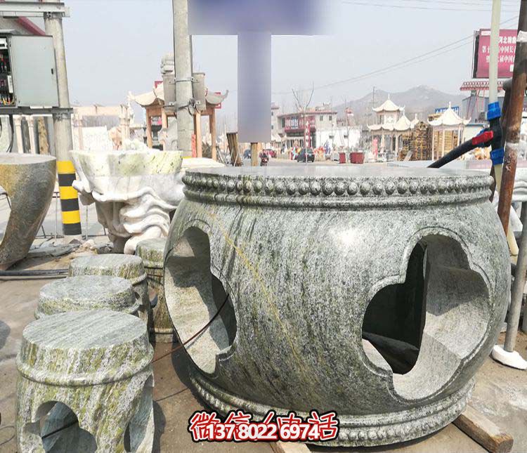 大理石鼓石雕圓形庭院裝飾品 大理石鼓石雕圓形庭院裝飾品