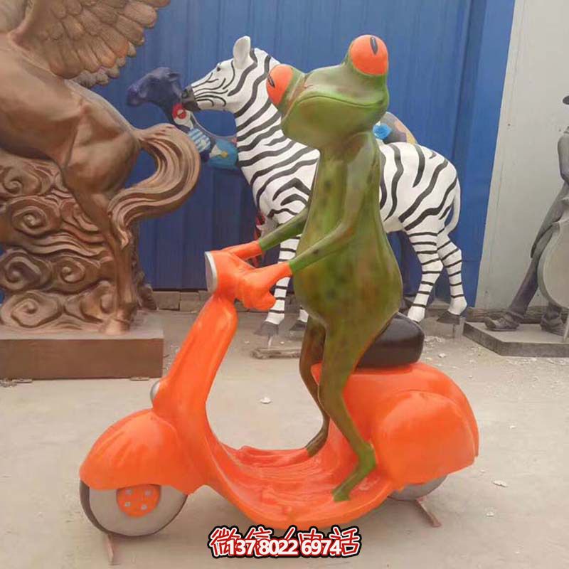 超級(jí)騎行玻璃鋼青蛙雕塑 超級(jí)騎行玻璃鋼青蛙雕塑