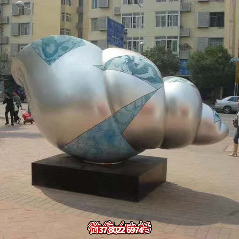 城市街道大型不銹鋼仿真田螺雕塑 城市街道大型不銹鋼仿真田螺雕塑