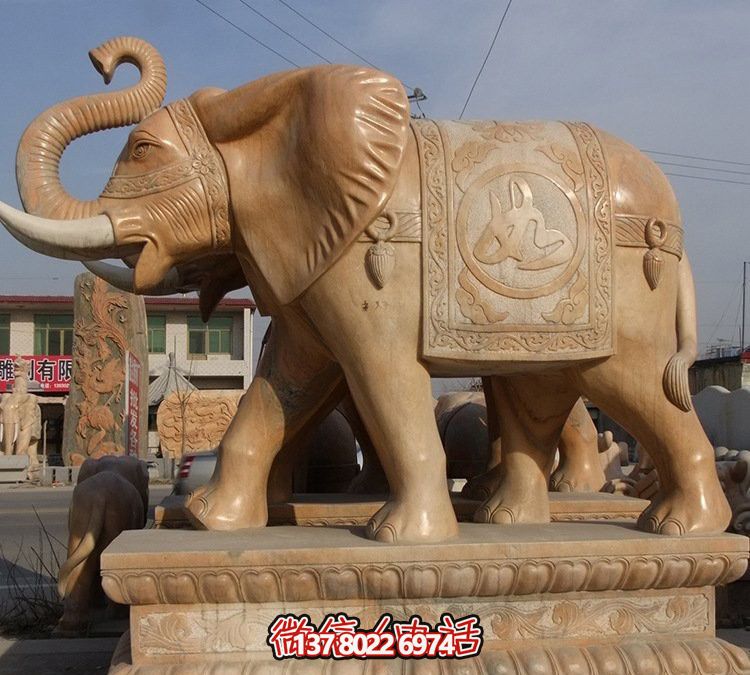 大型黃蠟石雕大象雕塑,為企業、酒店、景觀增添華麗風采 大型黃蠟石雕大象雕塑,為企業、酒店、景觀增添華麗風采
