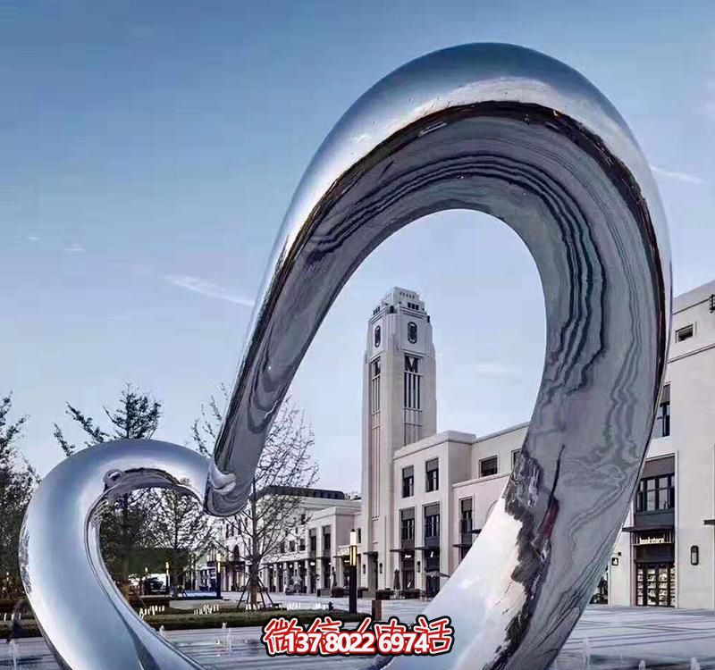 抽象不銹鋼鏡面愛心雕塑 抽象不銹鋼鏡面愛心雕塑