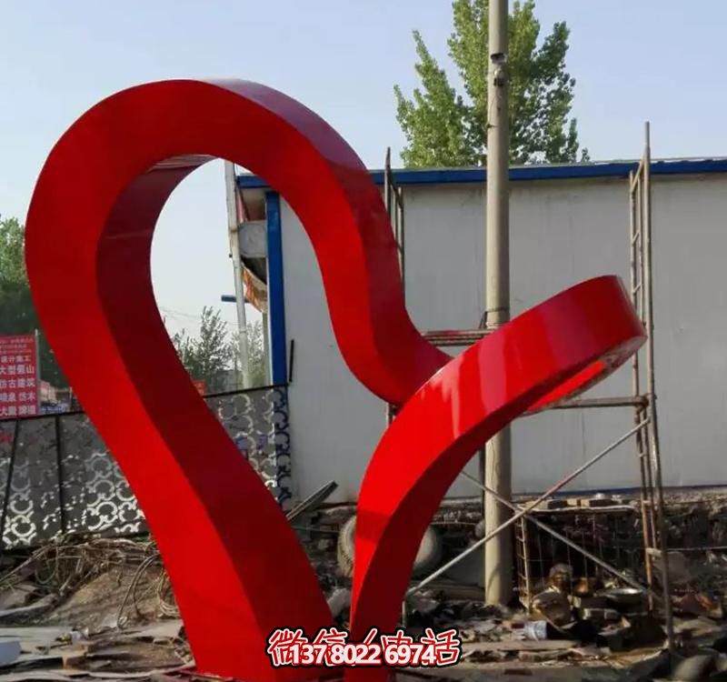 大型戶外不銹鋼紅色彩帶雕塑 大型戶外不銹鋼紅色彩帶雕塑
