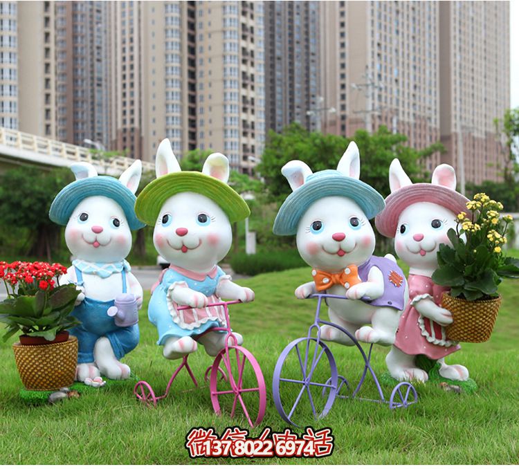 可愛兔子雕塑,為您的草坪添彩 可愛兔子雕塑,為您的草坪添彩