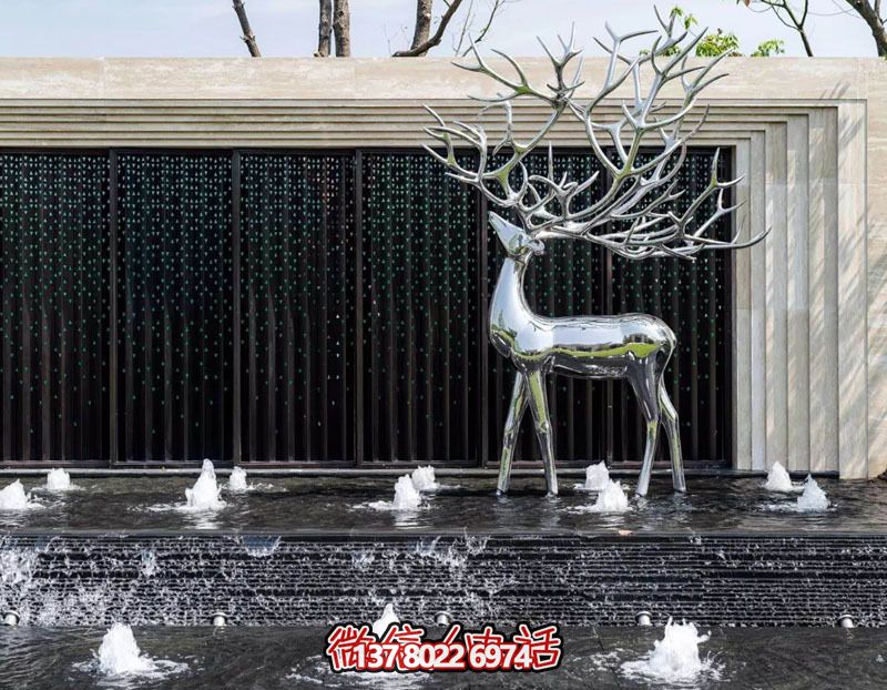 不銹鋼雕刻梅花鹿噴泉,打造公園景區創意噴泉 不銹鋼雕刻梅花鹿噴泉,打造公園景區創意噴泉