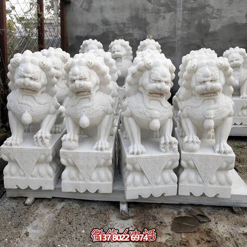 精美漢白玉石雕石獅子鎮宅辟邪雕塑 精美漢白玉石雕石獅子鎮宅辟邪雕塑
