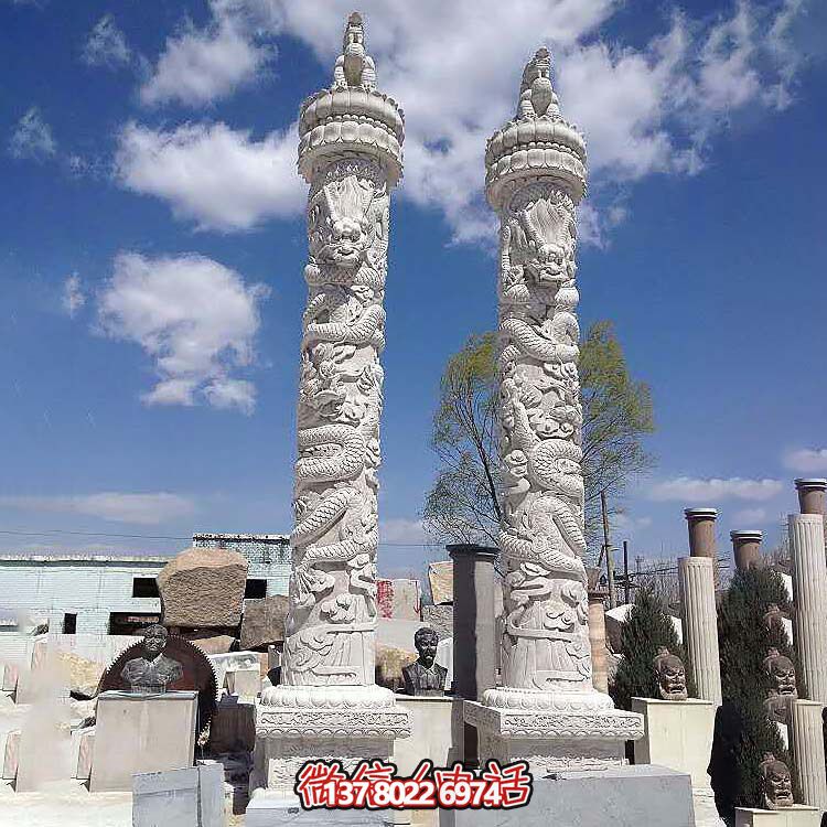 古建筑漢白玉石華表柱子 古建筑漢白玉石華表柱子