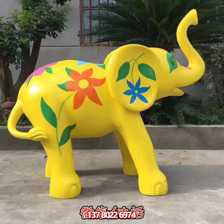 玻璃鋼大象彩繪卡通雕塑 玻璃鋼大象彩繪卡通雕塑