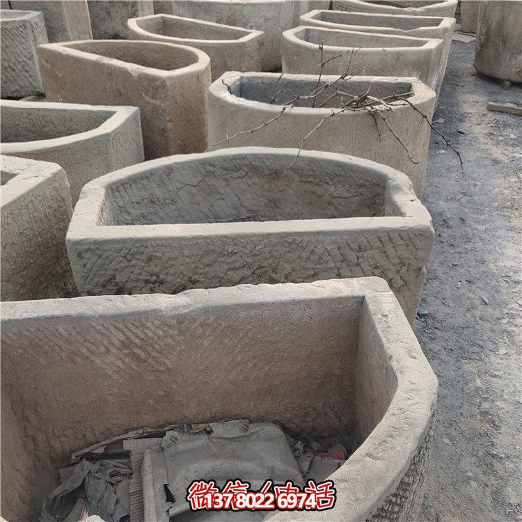 經典老石雕，精美大理石槽，美化園林景觀