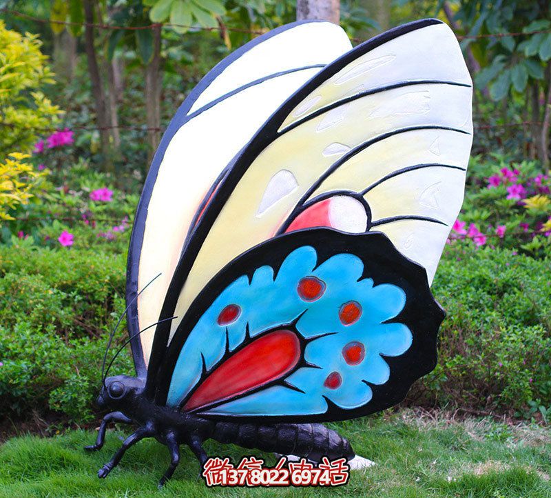 玻璃鋼彩繪蝴蝶雕塑,美化小區(qū)環(huán)境 玻璃鋼彩繪蝴蝶雕塑,美化小區(qū)環(huán)境