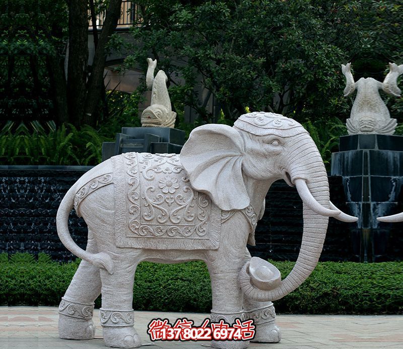 精美浮雕大象雕塑,點綴綠意花園 精美浮雕大象雕塑,點綴綠意花園