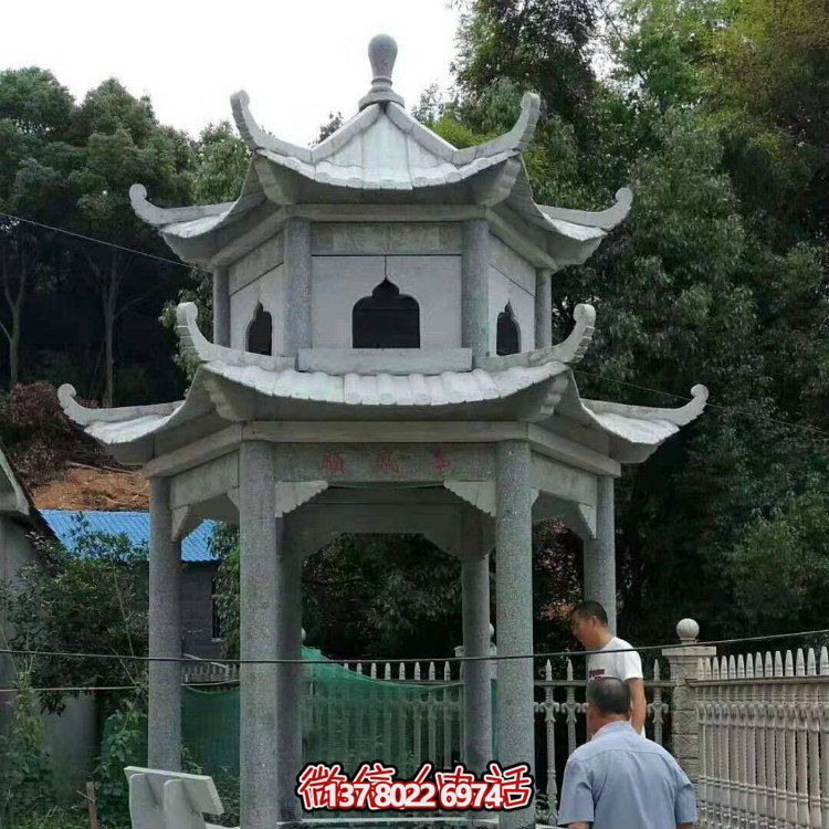 大型石雕涼亭，精美的室外裝飾