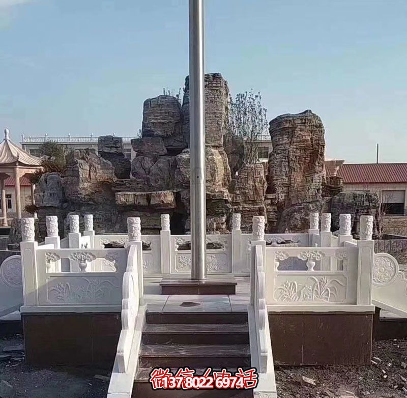 企業專屬大理石浮雕圍欄升旗臺 企業專屬大理石浮雕圍欄升旗臺