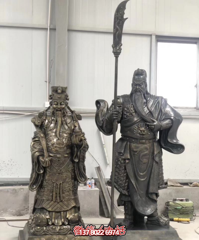 戶外大型仿銅關公雕塑景觀 戶外大型仿銅關公雕塑景觀