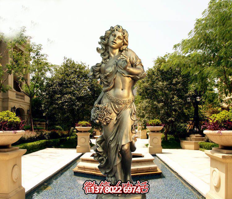 仿銅雕不銹鋼女人景觀雕塑 仿銅雕不銹鋼女人景觀雕塑