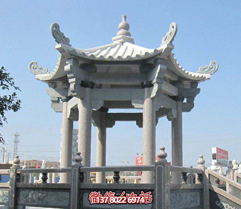 花崗巖雕刻柱擺放園林涼亭 花崗巖雕刻柱擺放園林涼亭