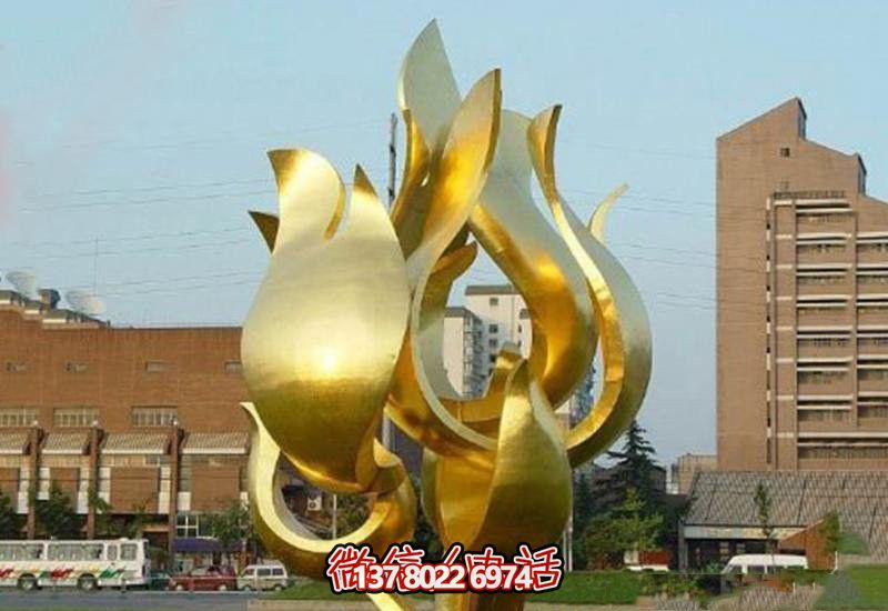 城市荷花雕塑精致不銹鋼鍍金噴漆抽象裝飾品 城市荷花雕塑精致不銹鋼鍍金噴漆抽象裝飾品