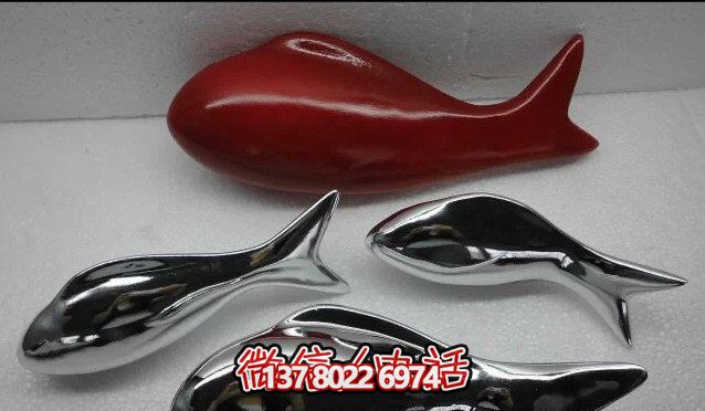 精致簡約不銹鋼魚雕塑，點綴室內(nèi)裝飾