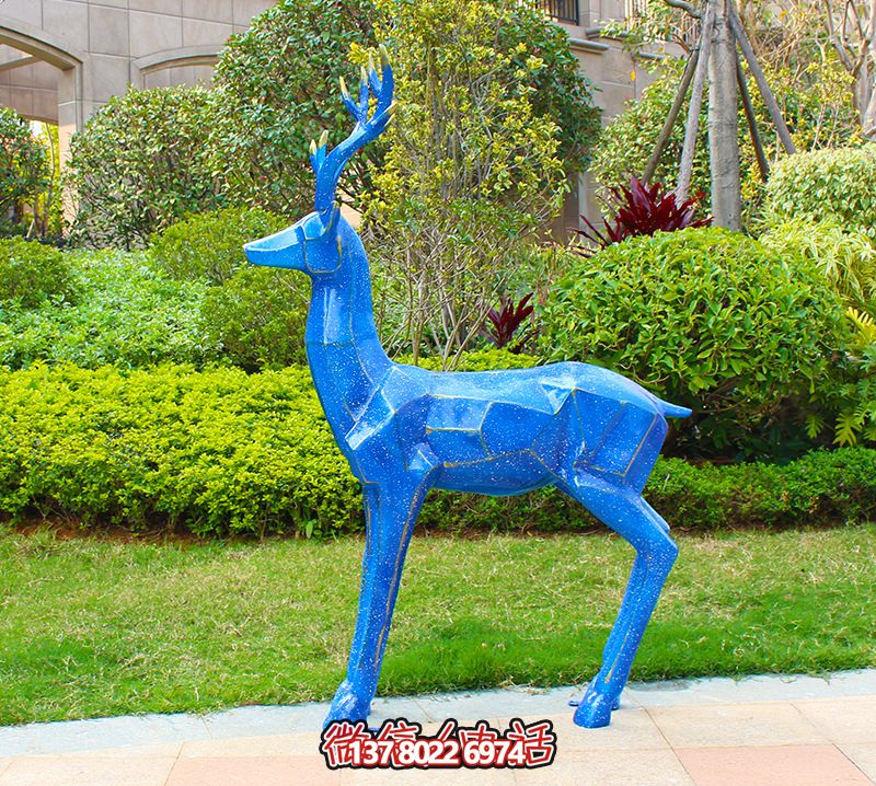 玻璃鋼雕塑裝飾——創意藍色梅花鹿 玻璃鋼雕塑裝飾——創意藍色梅花鹿