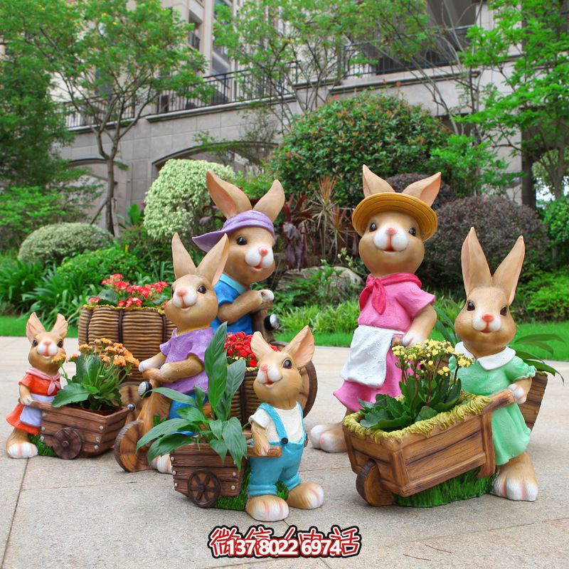 彩繪兔子玻璃鋼雕塑——為你的公園添彩 彩繪兔子玻璃鋼雕塑——為你的公園添彩