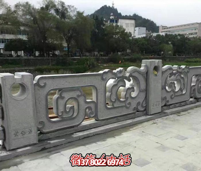 復古鏤空花紋欄桿,防護河道街邊青石 復古鏤空花紋欄桿,防護河道街邊青石