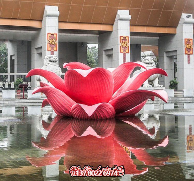 不銹鋼彩色噴泉荷花雕塑 不銹鋼彩色噴泉荷花雕塑