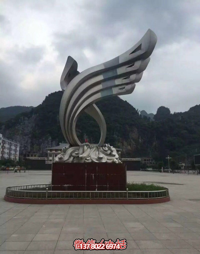 大型不銹鋼雕塑景觀翅膀裝置 大型不銹鋼雕塑景觀翅膀裝置