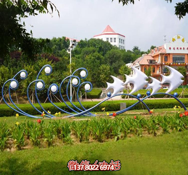 藍(lán)色浪花不銹鋼裝飾條形雕塑 藍(lán)色浪花不銹鋼裝飾條形雕塑