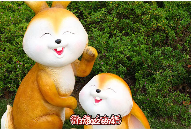 卡通兔子玻璃鋼雕塑擺件 卡通兔子玻璃鋼雕塑擺件