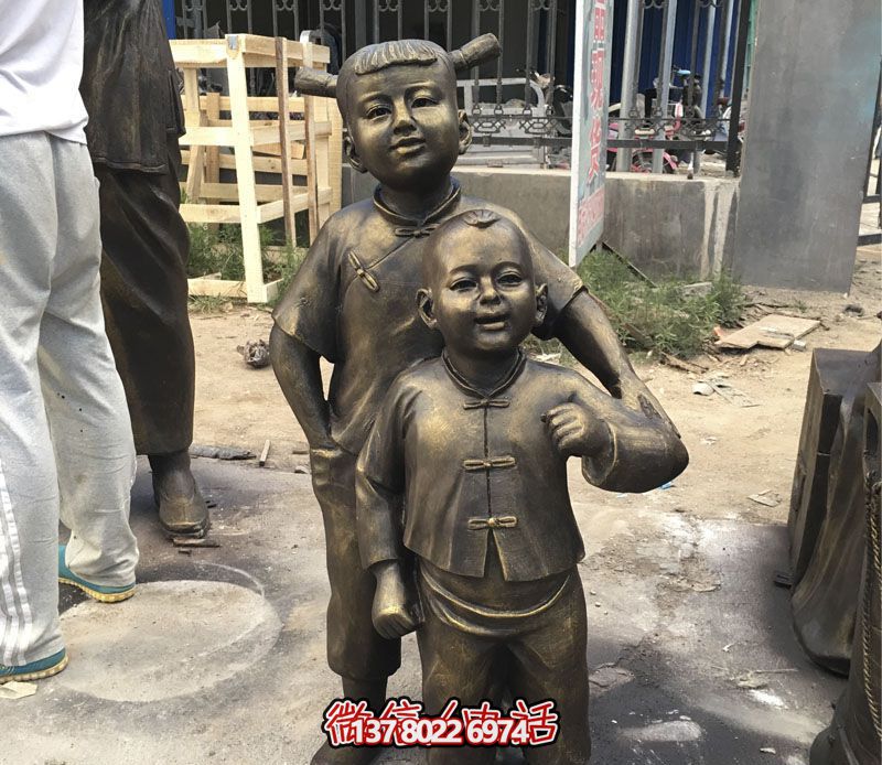 古代銅雕童趣可愛(ài)兒童雕塑 古代銅雕童趣可愛(ài)兒童雕塑