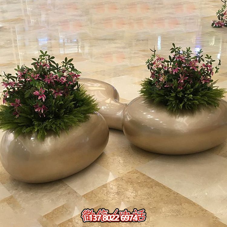 不銹鋼鏡面噴金室內(nèi)創(chuàng)意花盆雕塑 不銹鋼鏡面噴金室內(nèi)創(chuàng)意花盆雕塑