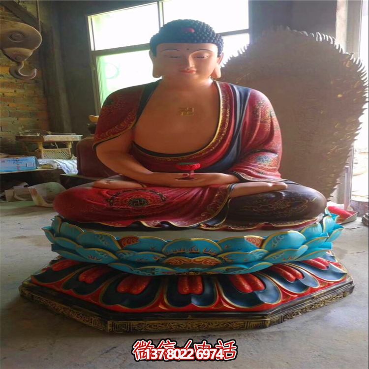 玻璃鋼雕塑彩繪——供奉三圣，傳承景區寺廟燦爛文化