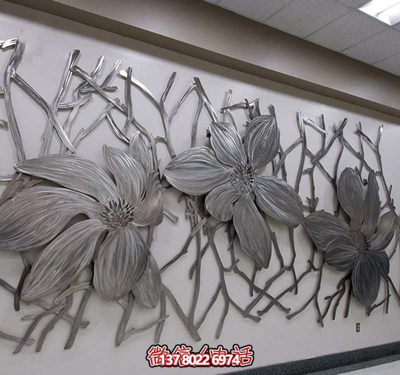 不銹鋼浮雕花朵墻壁雕塑 不銹鋼浮雕花朵墻壁雕塑