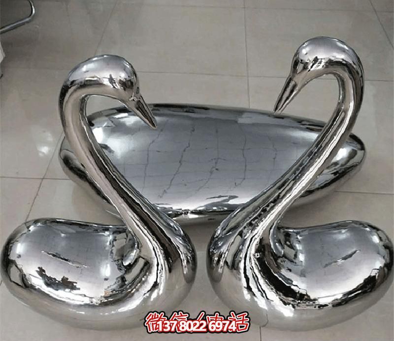 不銹鋼鏡面愛心天鵝雕塑 不銹鋼鏡面愛心天鵝雕塑