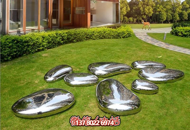 創意不銹鋼水滴鵝卵石鏡面雕塑 創意不銹鋼水滴鵝卵石鏡面雕塑
