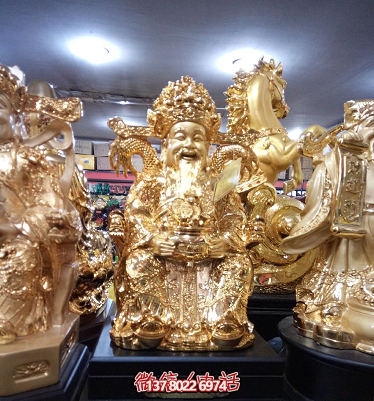 室內供奉小型銅鑄財神像 室內供奉小型銅鑄財神像