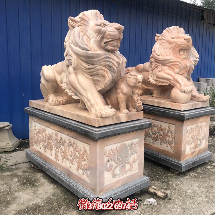 秋日晚霞紅獅子庭院石雕浮雕雕塑 秋日晚霞紅獅子庭院石雕浮雕雕塑