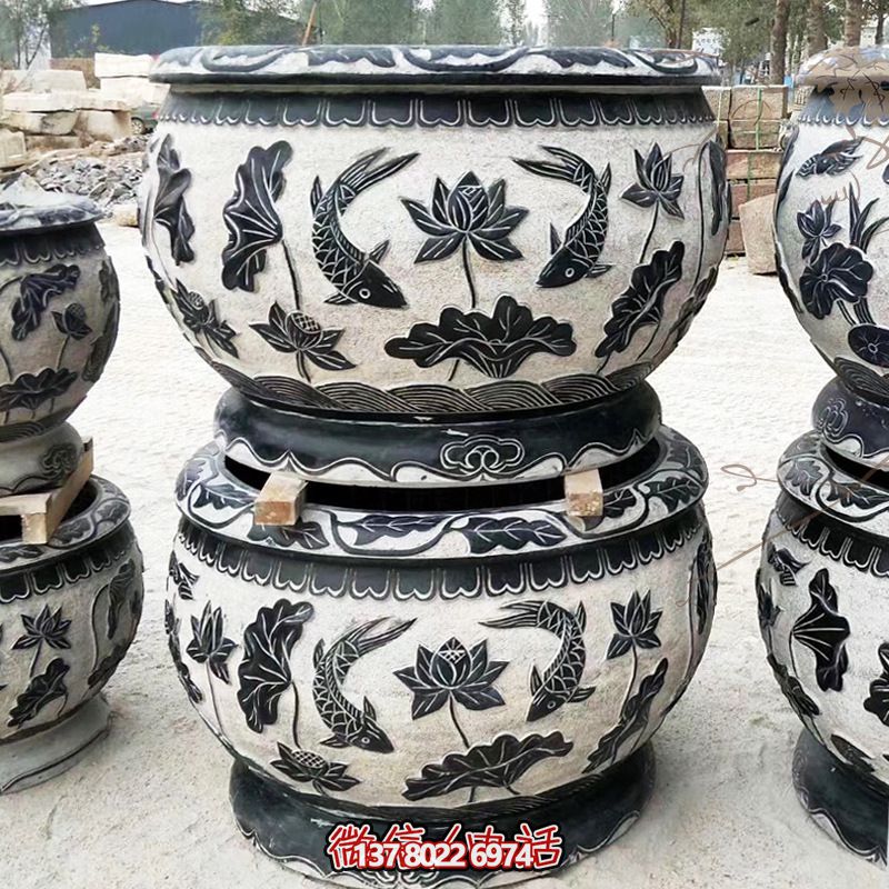 夢幻之旅——公園石雕浮雕蓮花鯉魚花盆雕塑 夢幻之旅——公園石雕浮雕蓮花鯉魚花盆雕塑